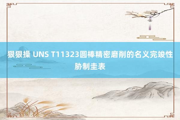 狠狠操 UNS T11323圆棒精密磨削的名义完竣性胁制圭表