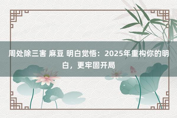 周处除三害 麻豆 明白觉悟：2025年重构你的明白，更牢固开局